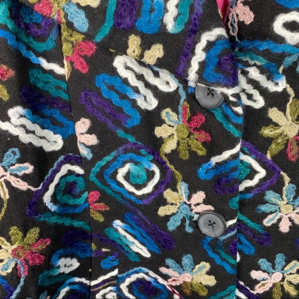 Sundance Biancabella Floral Appliqué Wool coat - Picture 4 of 10